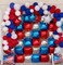 Red Blue Silver Square Foil Balloon Wall,25Pcs Double Sided Balloons Backdrop Helium Balloon Tunnel Arch Garland Kit for 4th of July Independence Patriotic Birthday Anniversary Usa Party Decorations